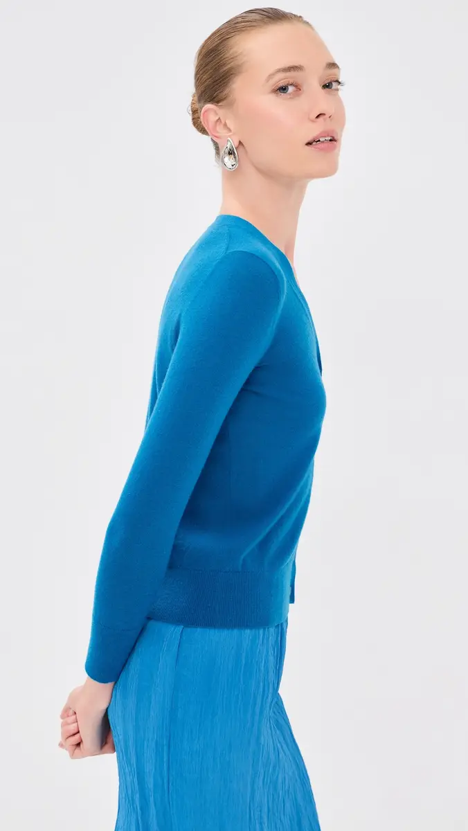 Tibi Mercerized Wool Shrunken Cardigan | Thumbnail 4 Tibi Mercerized Wool Shrunken Cardigan | Thumbnail 4