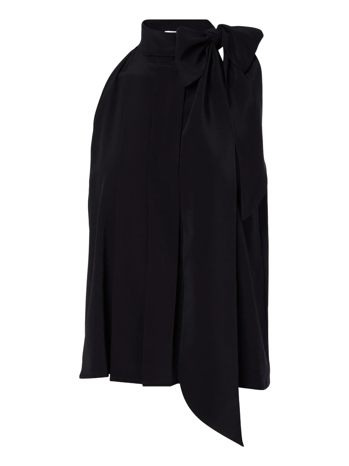 Pleated tie-neck silk crêpe de chine top Pleated tie-neck silk crêpe de chine top