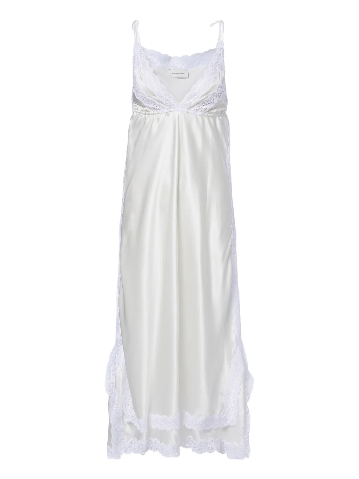 Lace-trimmed silk satin slip dress Lace-trimmed silk satin slip dress