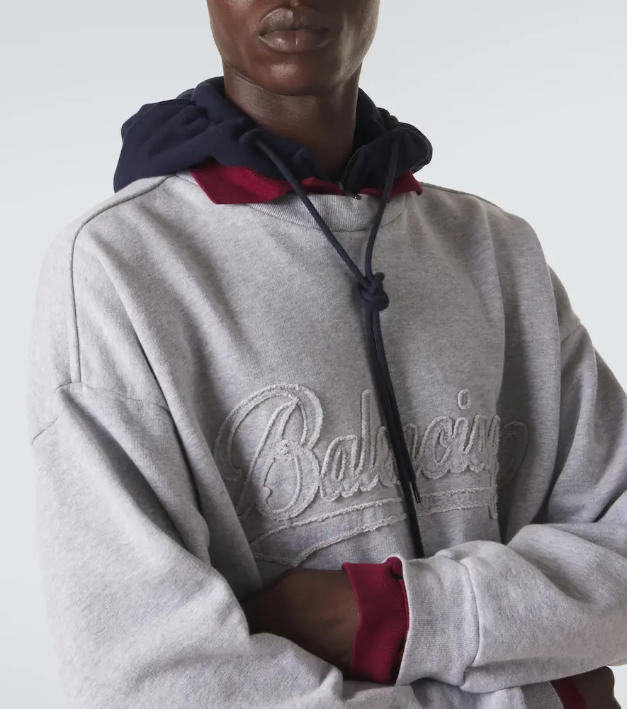 Balenciaga Logo layered cotton jersey hoodie | Thumbnail 2 Balenciaga Logo layered cotton jersey hoodie | Thumbnail 2