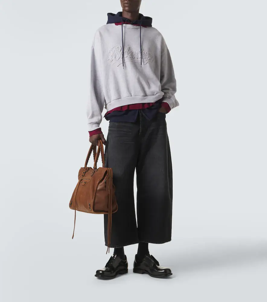 Balenciaga Logo layered cotton jersey hoodie | Thumbnail 3 Balenciaga Logo layered cotton jersey hoodie | Thumbnail 3