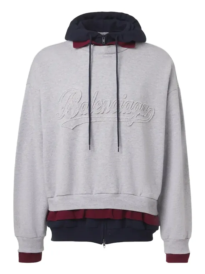 Logo layered cotton jersey hoodie Logo layered cotton jersey hoodie
