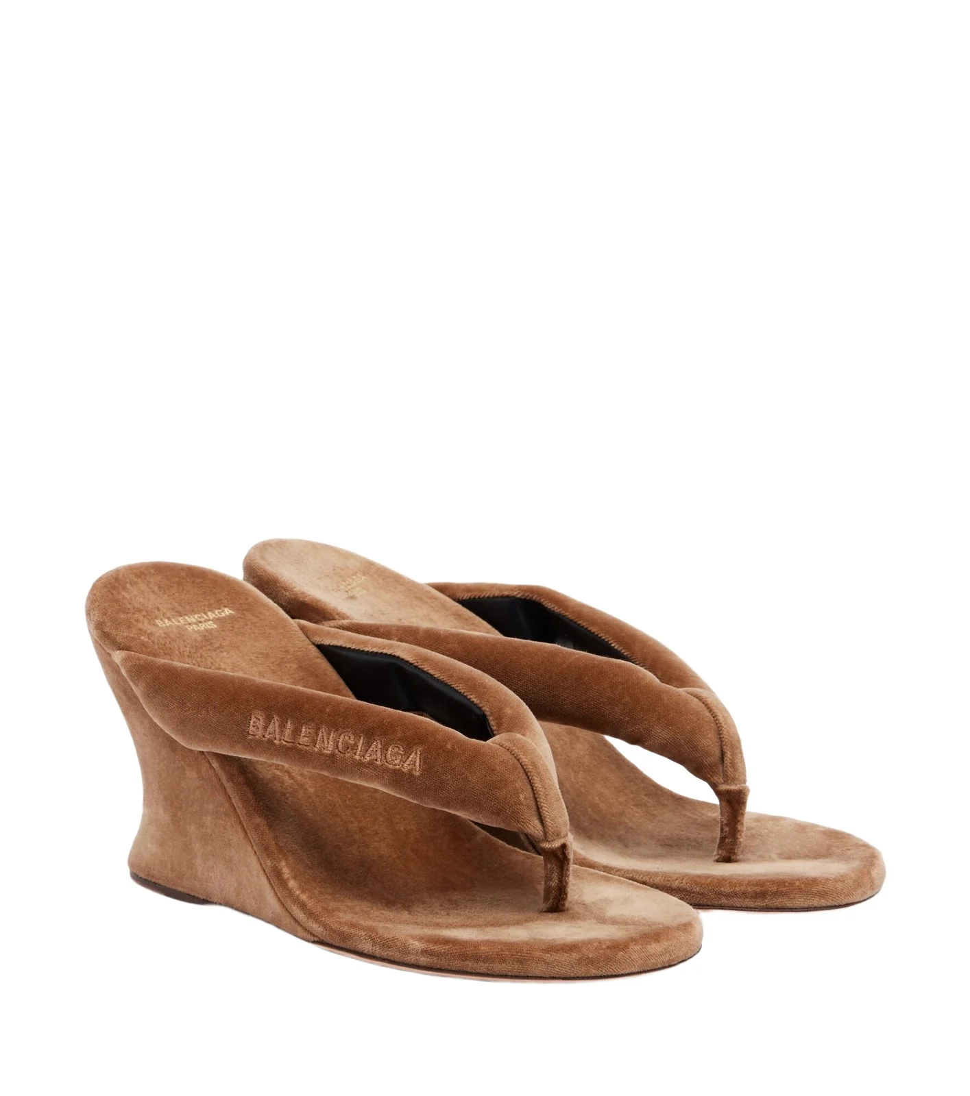Gaeta velvet wedge thong sandals Gaeta velvet wedge thong sandals