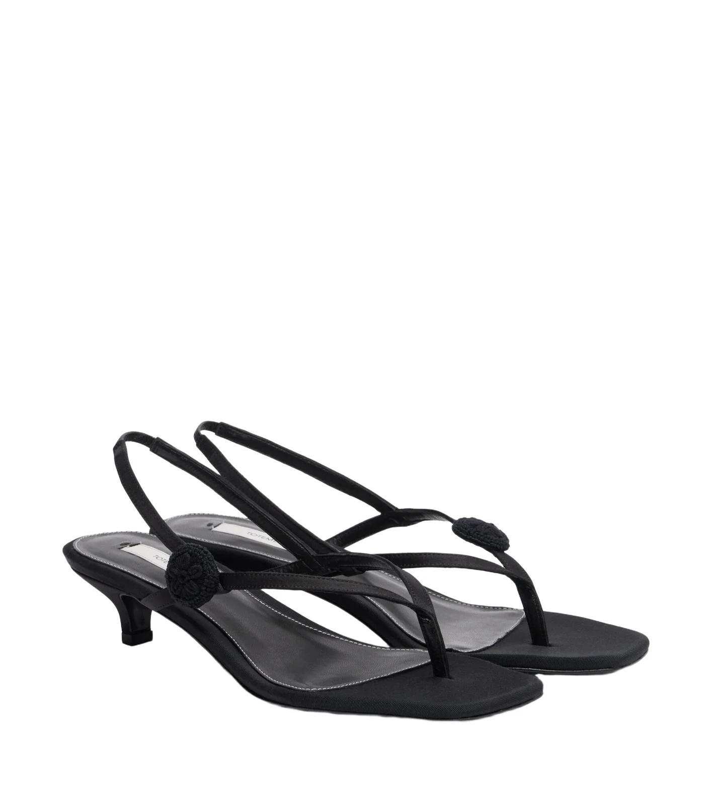 Floral-appliqué suede slingback sandals Floral-appliqué suede slingback sandals