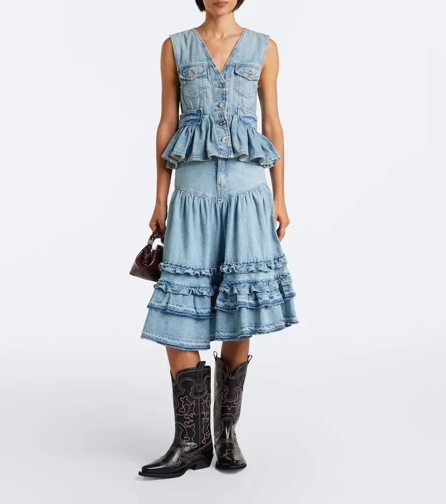 Ganni Peplum denim top | Thumbnail 3 Ganni Peplum denim top | Thumbnail 3