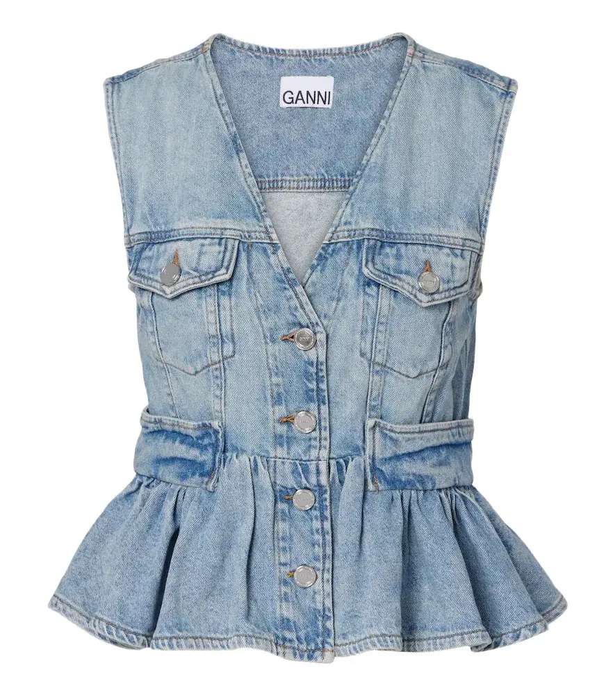 Ganni Peplum denim top | Image 1 Ganni Peplum denim top | Image 1