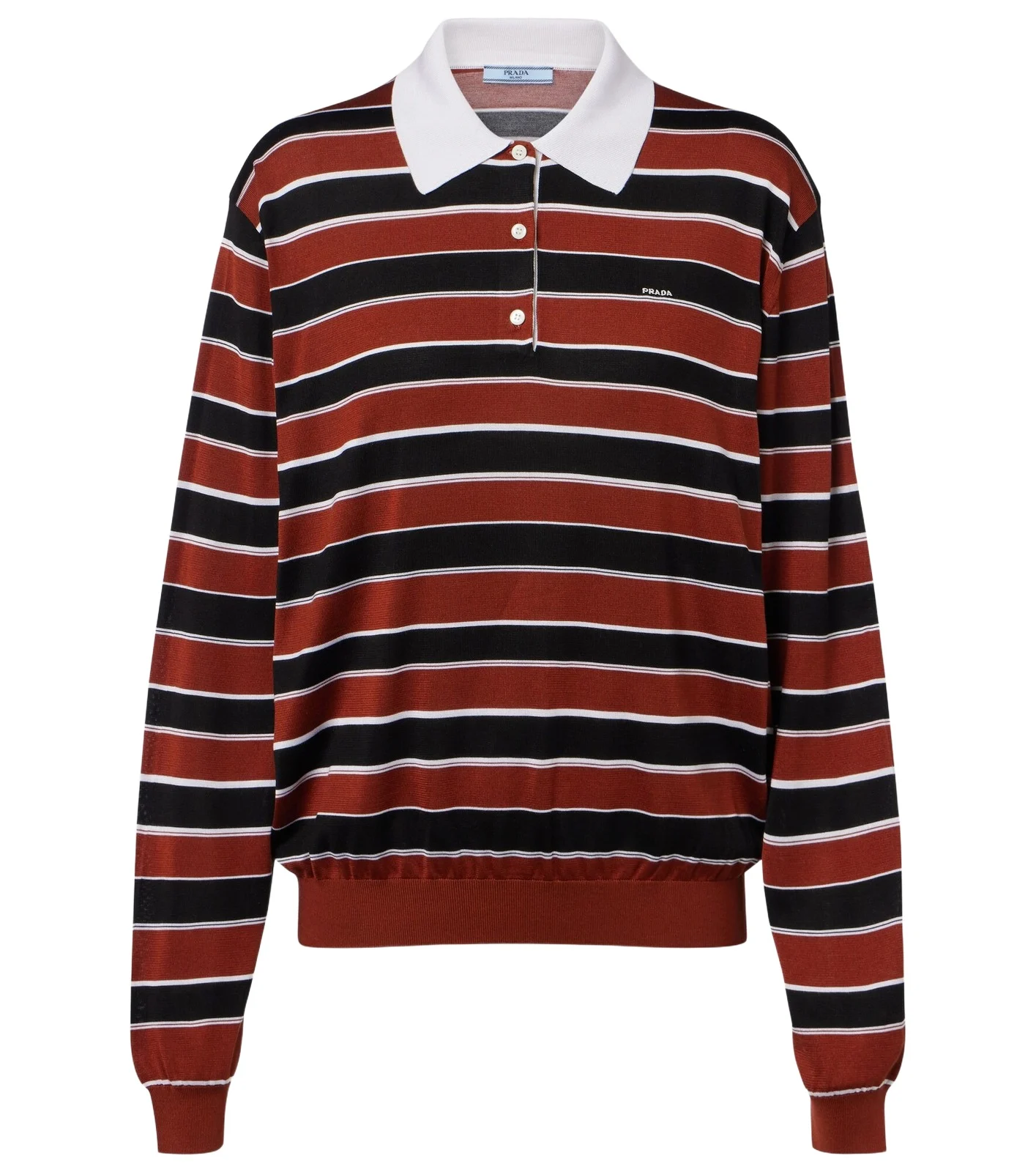Prada Striped silk polo shirt