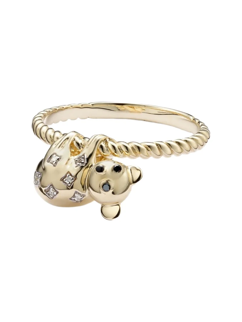 Koala 9kt gold ring with diamonds