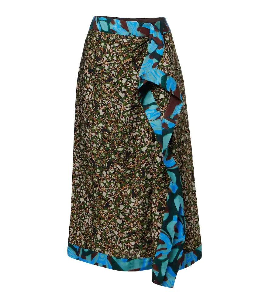 Dries Van Noten Printed ruffled midi skirt | Image 1 Dries Van Noten Printed ruffled midi skirt | Image 1