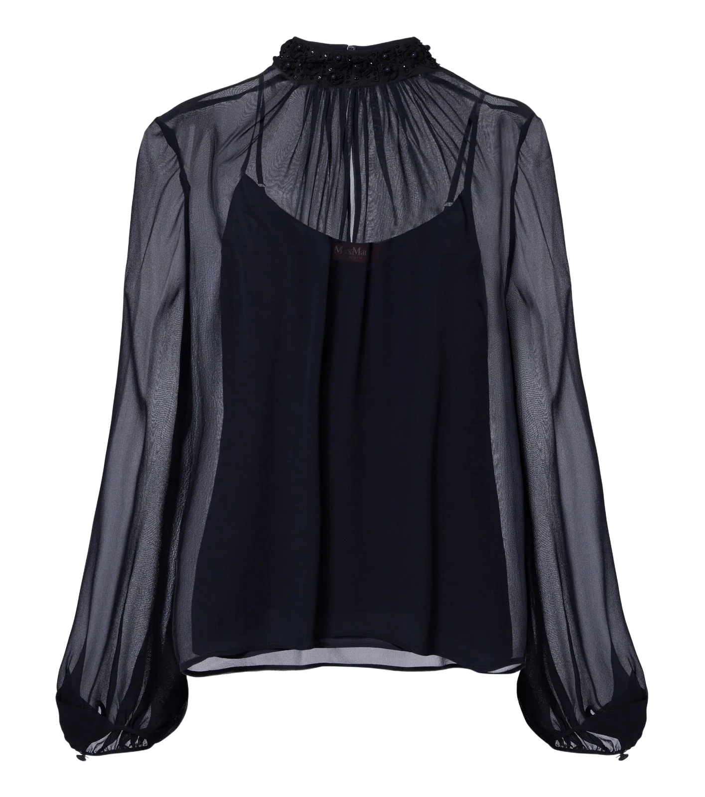 Embellished sheer blouse