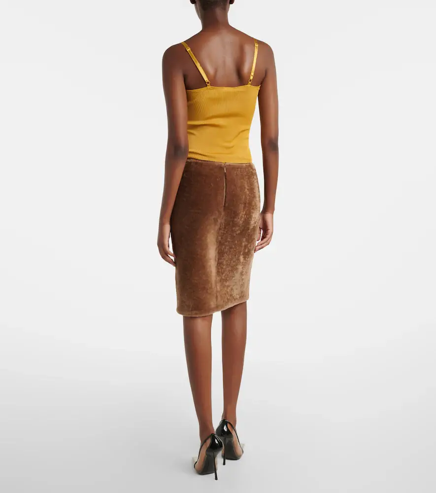 Saint Laurent Shearling pencil skirt | Thumbnail 5