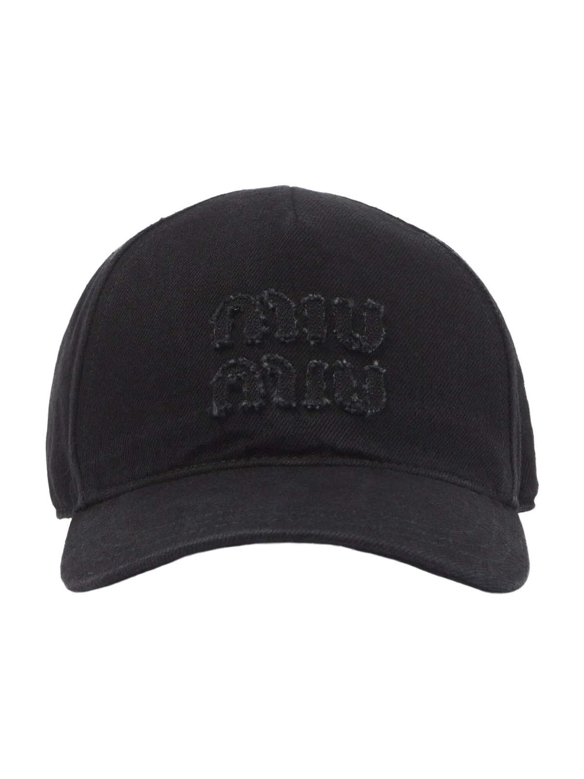 Miu Miu Distressed denim baseball cap