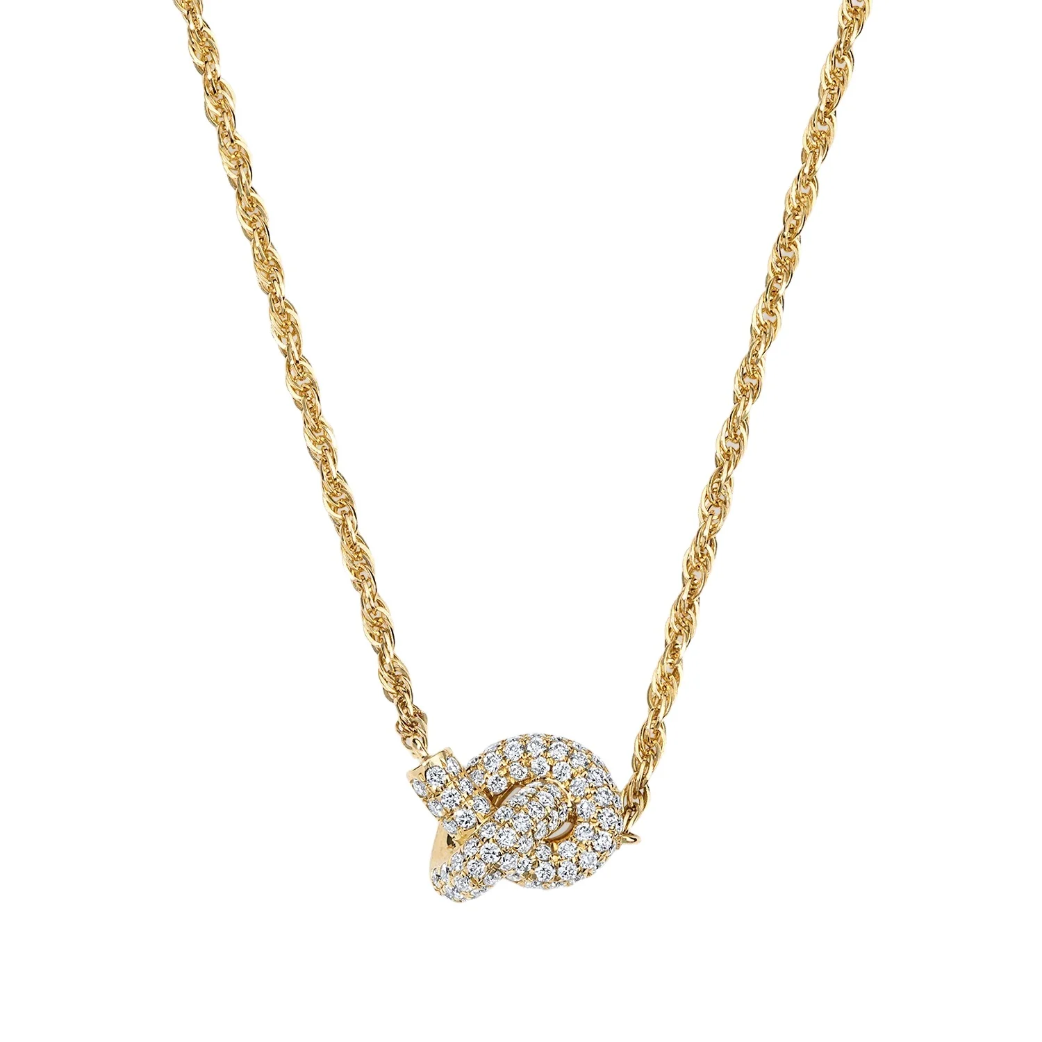 Stephanie Gottlieb Token Knot Pave Necklace