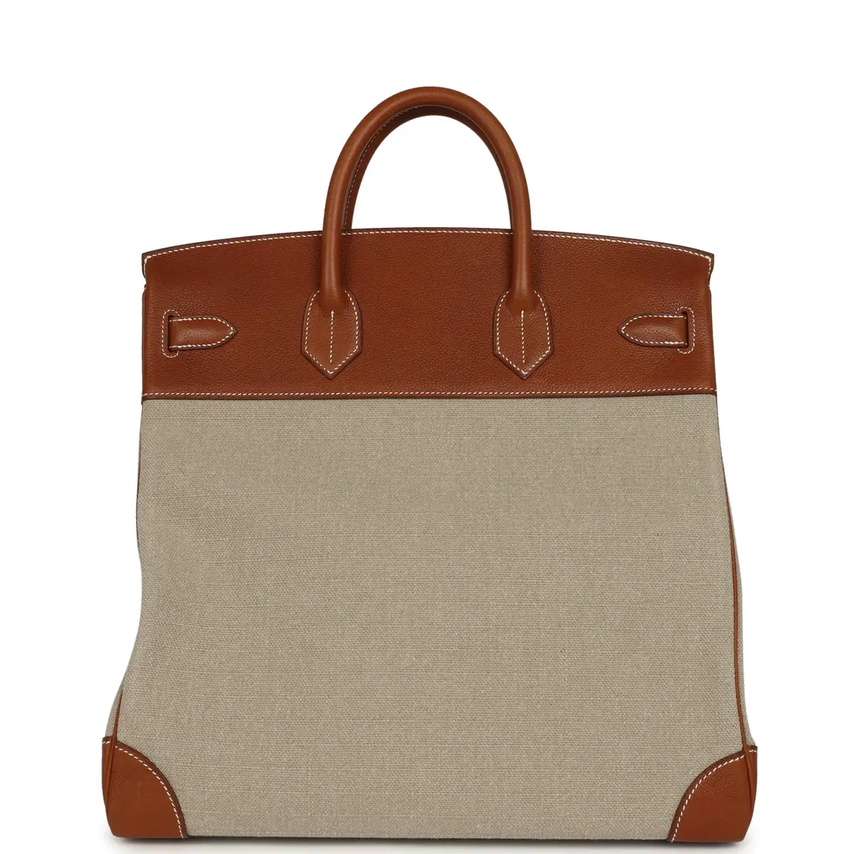 HERMÈS Hermes Birkin HAC 40 Fauve Barenia and Ficelle Toile H Palladium Hardware | Thumbnail 4 HERMÈS Hermes Birkin HAC 40 Fauve Barenia and Ficelle Toile H Palladium Hardware | Thumbnail 4
