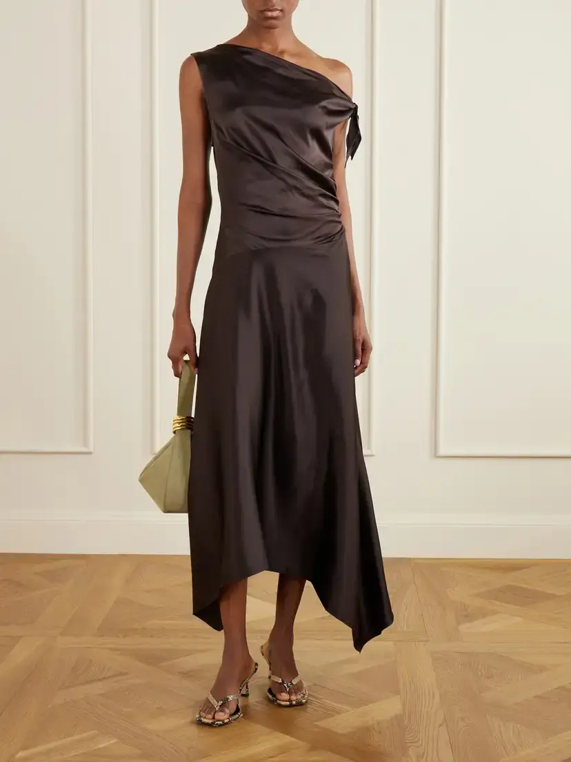 Staud Portia Off-the-shoulder Asymmetric Stretch-silk Gown | Thumbnail 2