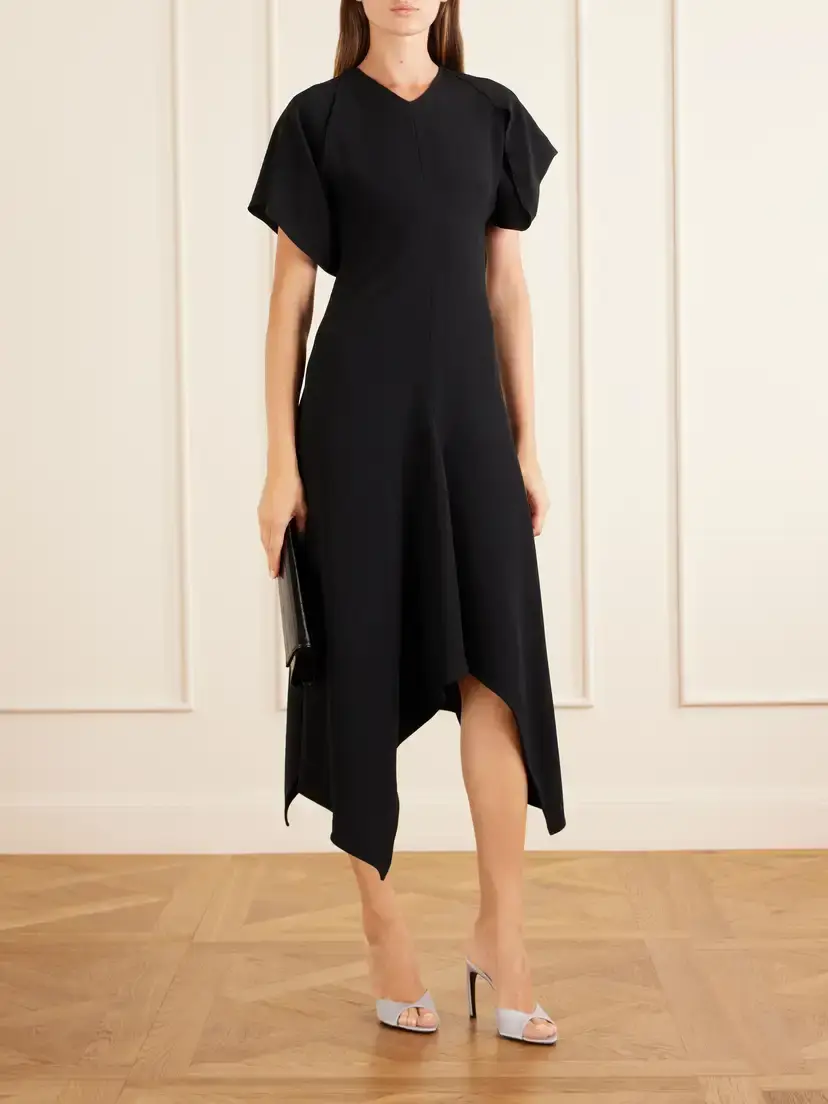 Victoria Beckham Draped Jersey Midi Dress | Thumbnail 2