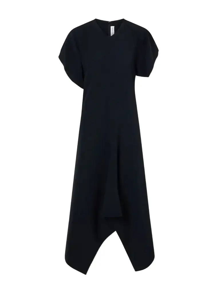 Victoria Beckham Draped Jersey Midi Dress | Image 1 Victoria Beckham Draped Jersey Midi Dress | Image 1