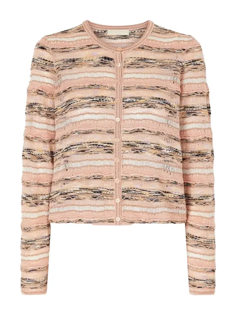 Ulla Johnson Mia Striped Pointelle-knit Cardigan | Image 1 Ulla Johnson Mia Striped Pointelle-knit Cardigan | Image 1