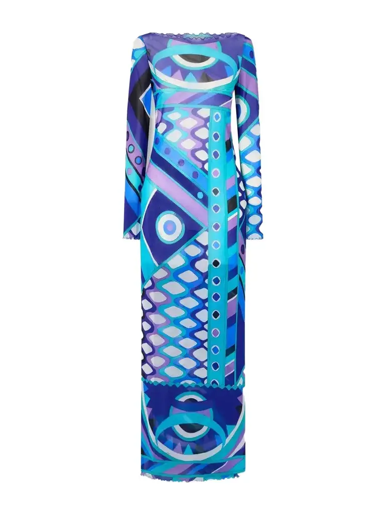 PUCCI Printed Tulle Maxi Dress | Image 1 PUCCI Printed Tulle Maxi Dress | Image 1