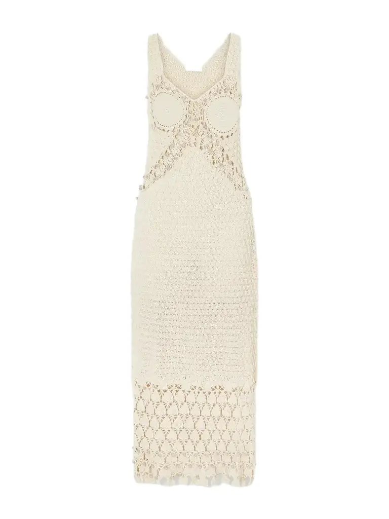 Rabanne Embellished Crocheted Cotton Midi Dress | Image 1 Rabanne Embellished Crocheted Cotton Midi Dress | Image 1