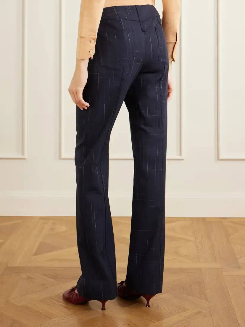 Tory Burch Checked Wool-blend Straight-leg Pants | Thumbnail 4 Tory Burch Checked Wool-blend Straight-leg Pants | Thumbnail 4