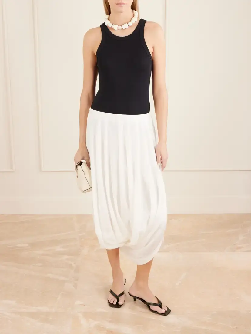 TOTEME Cocoon Draped Lyocell And Cotton-blend Maxi Skirt | Thumbnail 2 TOTEME Cocoon Draped Lyocell And Cotton-blend Maxi Skirt | Thumbnail 2