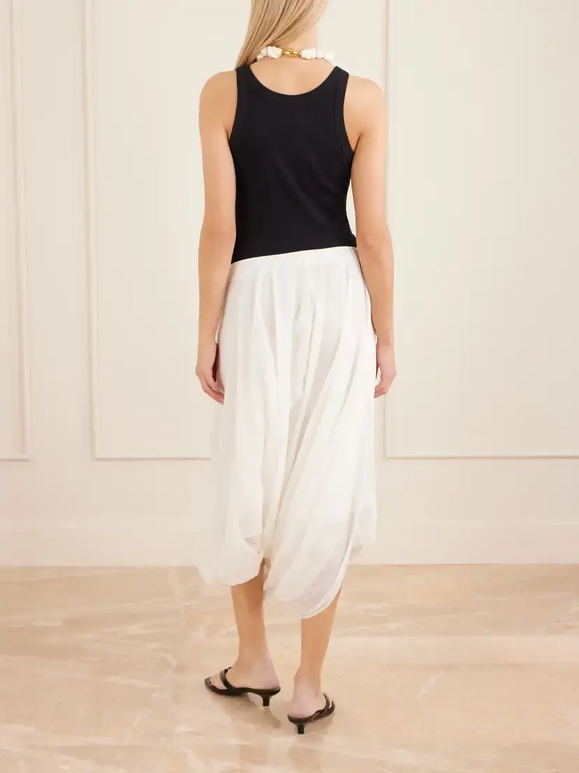 TOTEME Cocoon Draped Lyocell And Cotton-blend Maxi Skirt | Thumbnail 3 TOTEME Cocoon Draped Lyocell And Cotton-blend Maxi Skirt | Thumbnail 3