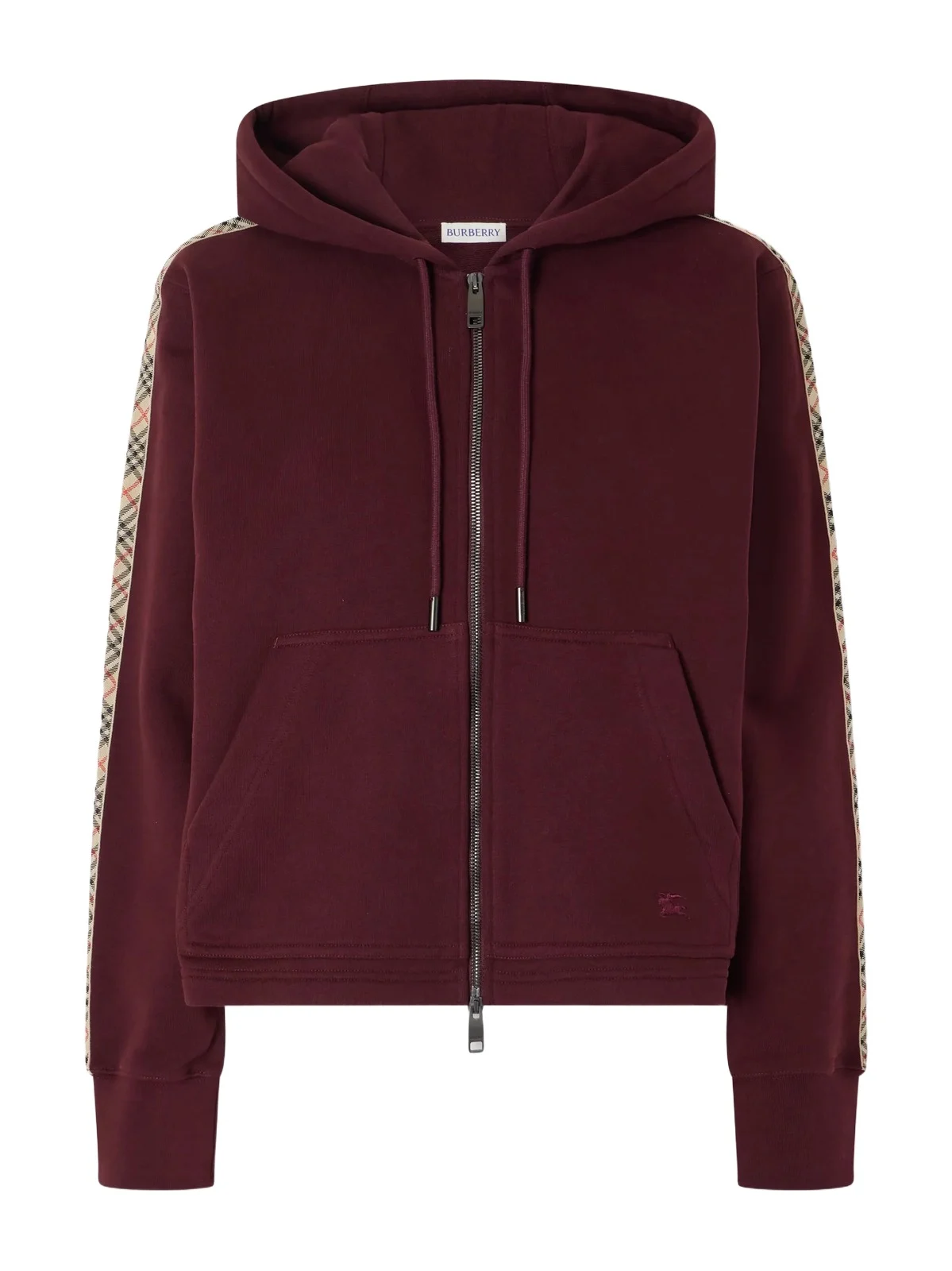 Burberry Harper Checked Cotton-jersey Zip-up Hoodie