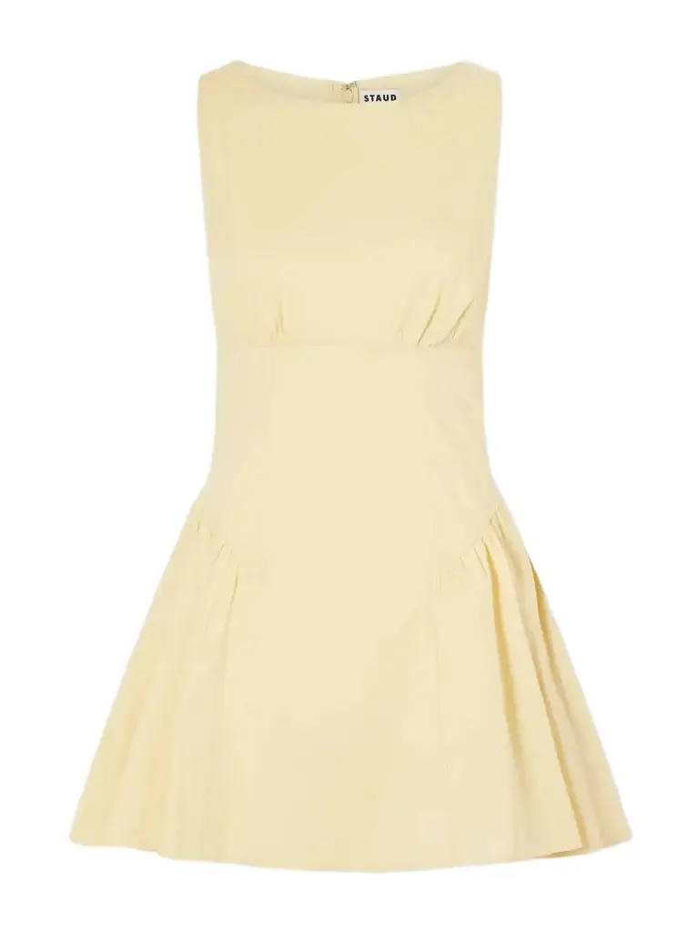 Staud Gwen Paneled Cotton-blend Poplin Mini Dress | Image 1 Staud Gwen Paneled Cotton-blend Poplin Mini Dress | Image 1