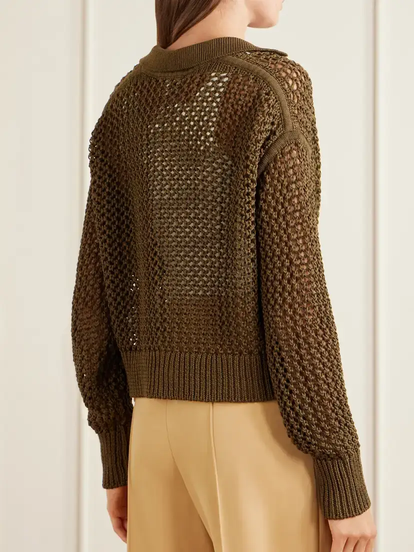Max Mara Film Crocheted Cotton Cardigan | Thumbnail 3 Max Mara Film Crocheted Cotton Cardigan | Thumbnail 3