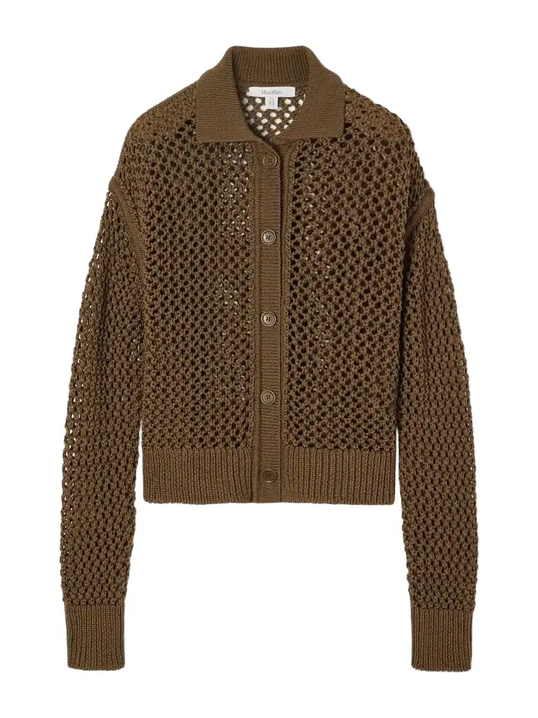 Max Mara Crocheted Cotton Cardigan | Image 1 Max Mara Crocheted Cotton Cardigan | Image 1