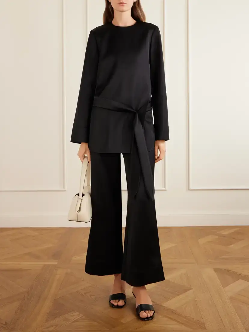TOTEME Belted Satin Blouse | Thumbnail 2 TOTEME Belted Satin Blouse | Thumbnail 2
