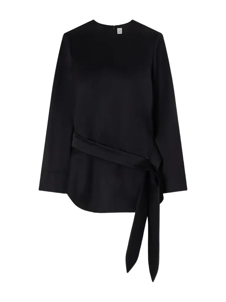 TOTEME Belted Satin Blouse | Image 1 TOTEME Belted Satin Blouse | Image 1