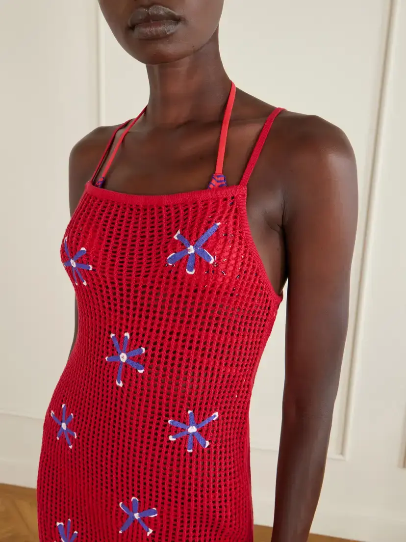 Staud Rio Crocheted Cotton Mini Dress | Thumbnail 4