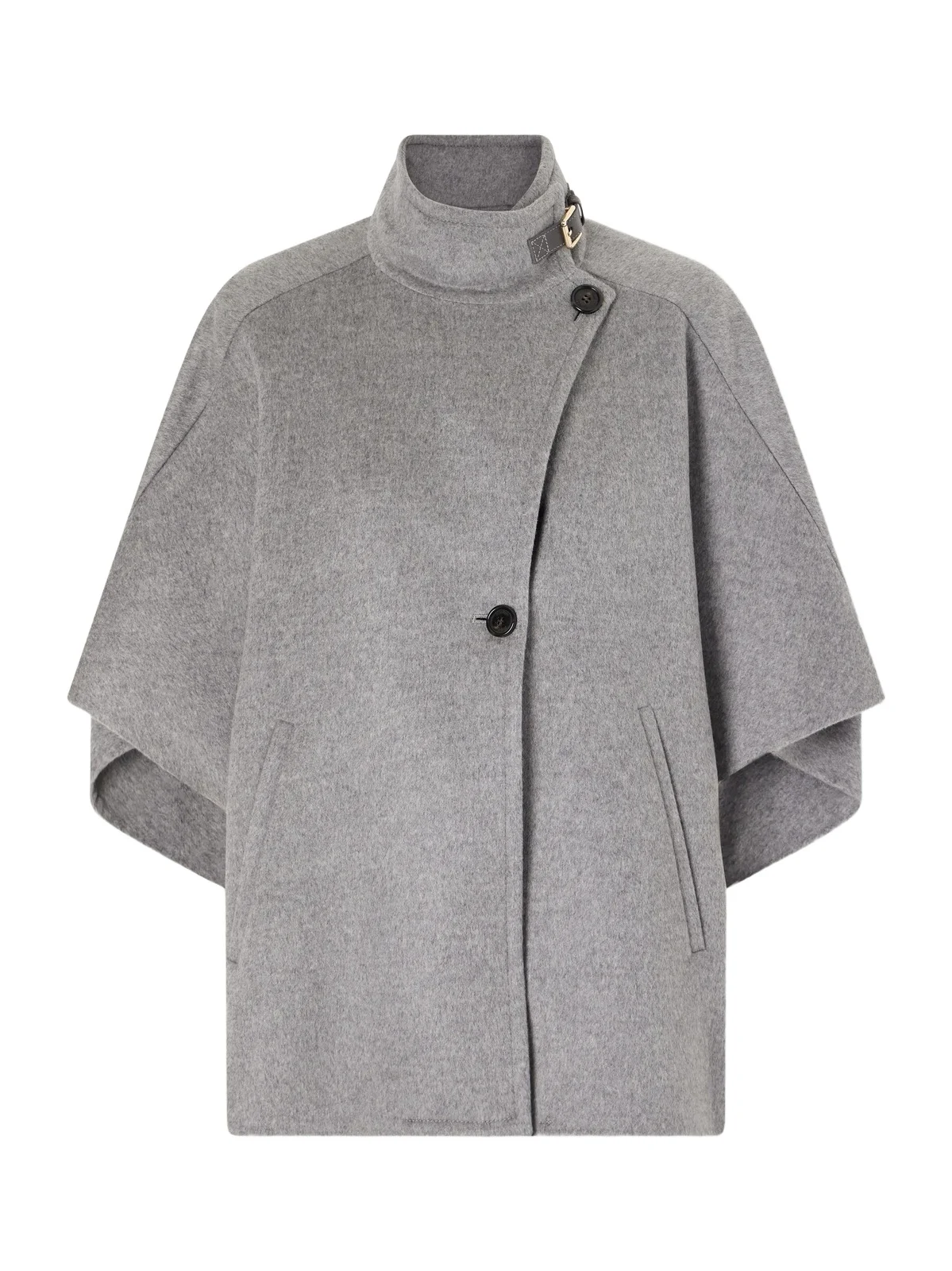 Derrik Buckled Leather-trimmed Cashmere Cape Derrik Buckled Leather-trimmed Cashmere Cape