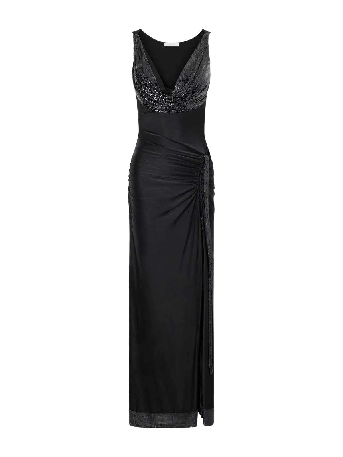 Mesh-detailed Jersey-satin Maxi Dress Mesh-detailed Jersey-satin Maxi Dress