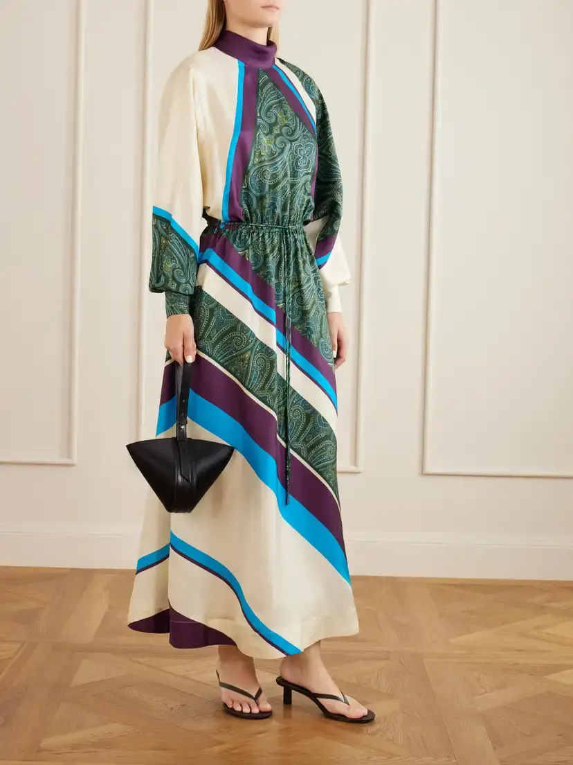 ALÉMAIS Joni Tie-detailed Printed Silk-twill Midi Dress | Thumbnail 2 ALÉMAIS Joni Tie-detailed Printed Silk-twill Midi Dress | Thumbnail 2