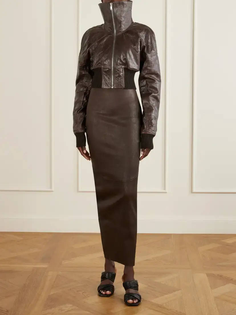 Rick Owens Dirt Pillar Textured-leather Maxi Skirt | Thumbnail 2 Rick Owens Dirt Pillar Textured-leather Maxi Skirt | Thumbnail 2