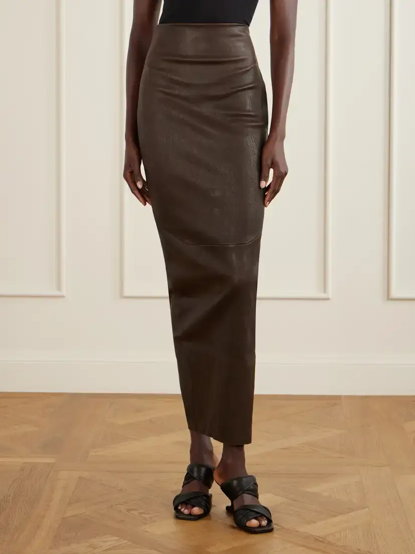 Rick Owens Dirt Pillar Textured-leather Maxi Skirt | Thumbnail 3 Rick Owens Dirt Pillar Textured-leather Maxi Skirt | Thumbnail 3