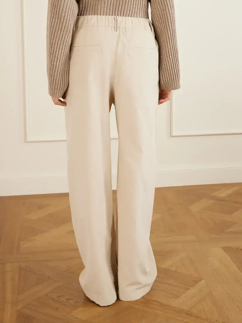 Brunello Cucinelli Pleated Cotton, Lyocell And Cashmere-blend Corduroy Wide-leg Pants | Thumbnail 4 Brunello Cucinelli Pleated Cotton, Lyocell And Cashmere-blend Corduroy Wide-leg Pants | Thumbnail 4