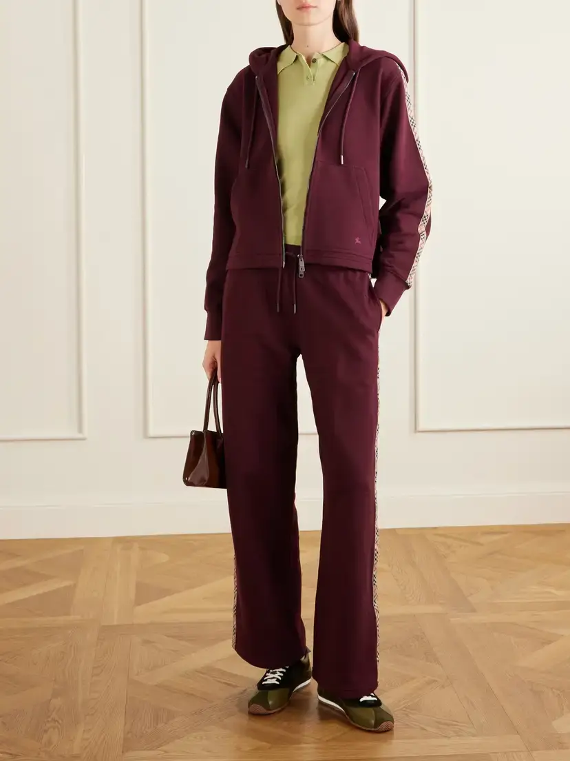 Burberry Jodie Checked Cotton-jersey Straight-leg Track Pants | Thumbnail 2