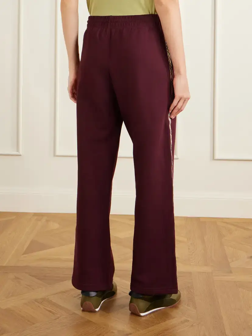 Burberry Jodie Checked Cotton-jersey Straight-leg Track Pants | Thumbnail 4