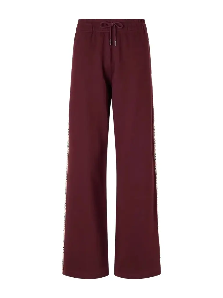 Burberry Jodie Checked Cotton-jersey Straight-leg Track Pants | Image 1 Burberry Jodie Checked Cotton-jersey Straight-leg Track Pants | Image 1