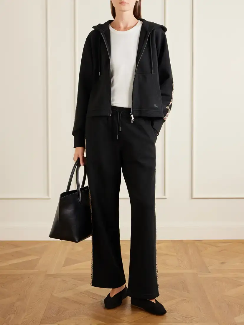 Burberry Jodie Checked Cotton-jersey Straight-leg Track Pants | Thumbnail 2