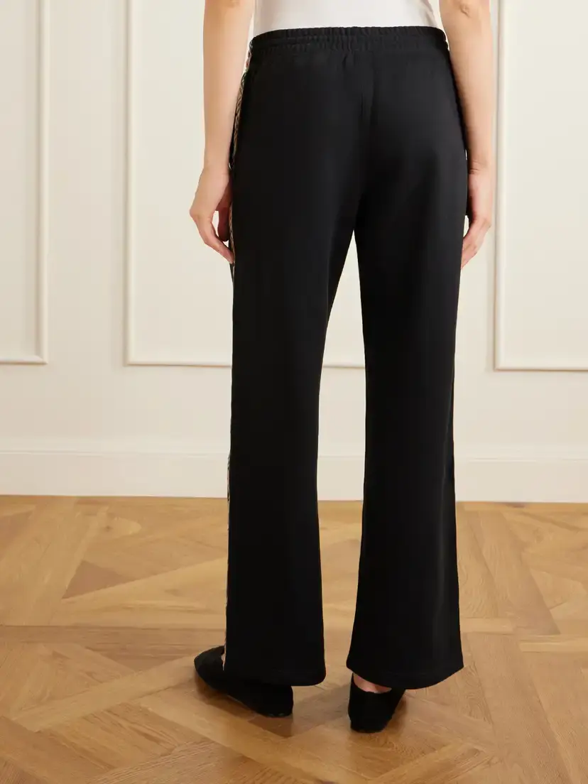 Burberry Jodie Checked Cotton-jersey Straight-leg Track Pants | Thumbnail 4