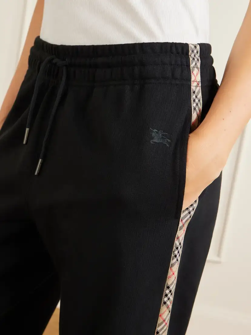 Burberry Jodie Checked Cotton-jersey Straight-leg Track Pants | Thumbnail 5