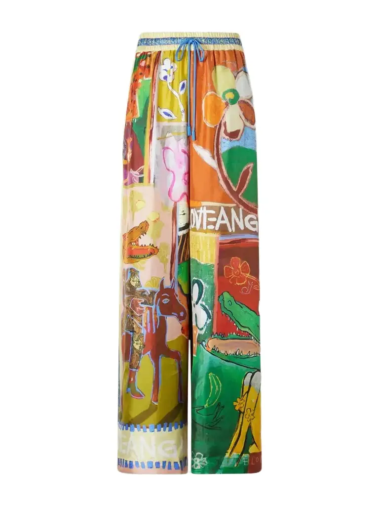 ALÉMAIS Mlak Printed Silk-twill Wide-leg Pants | Image 1 ALÉMAIS Mlak Printed Silk-twill Wide-leg Pants | Image 1