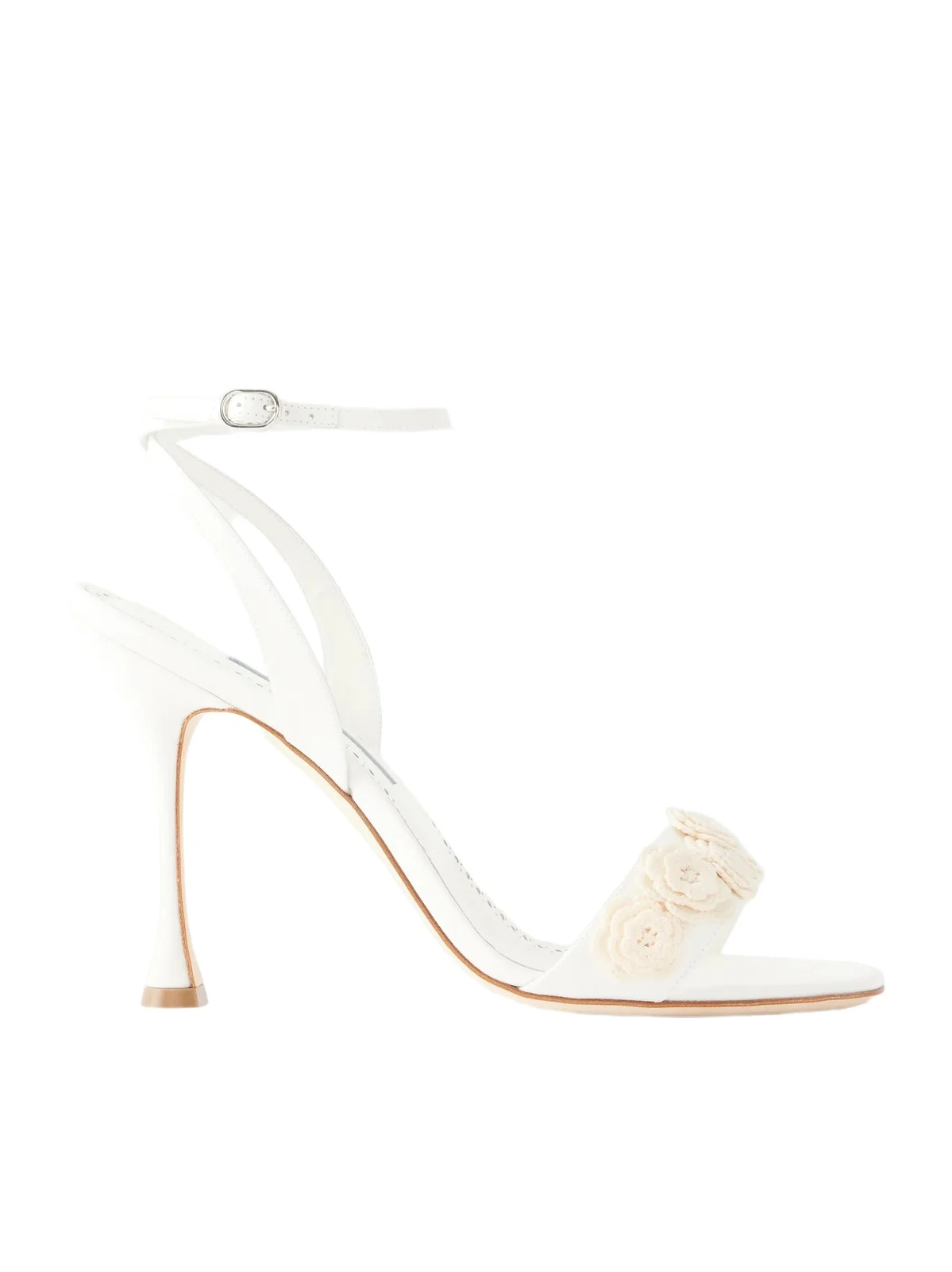 Raosnu 105 Crochet-knit Trimmed Leather Sandals
