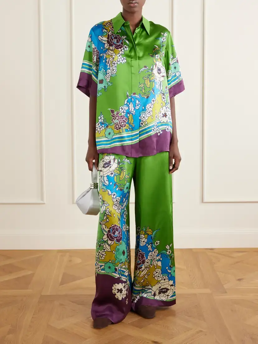 ALÉMAIS Nanci Printed Silk-satin Shirt | Thumbnail 2