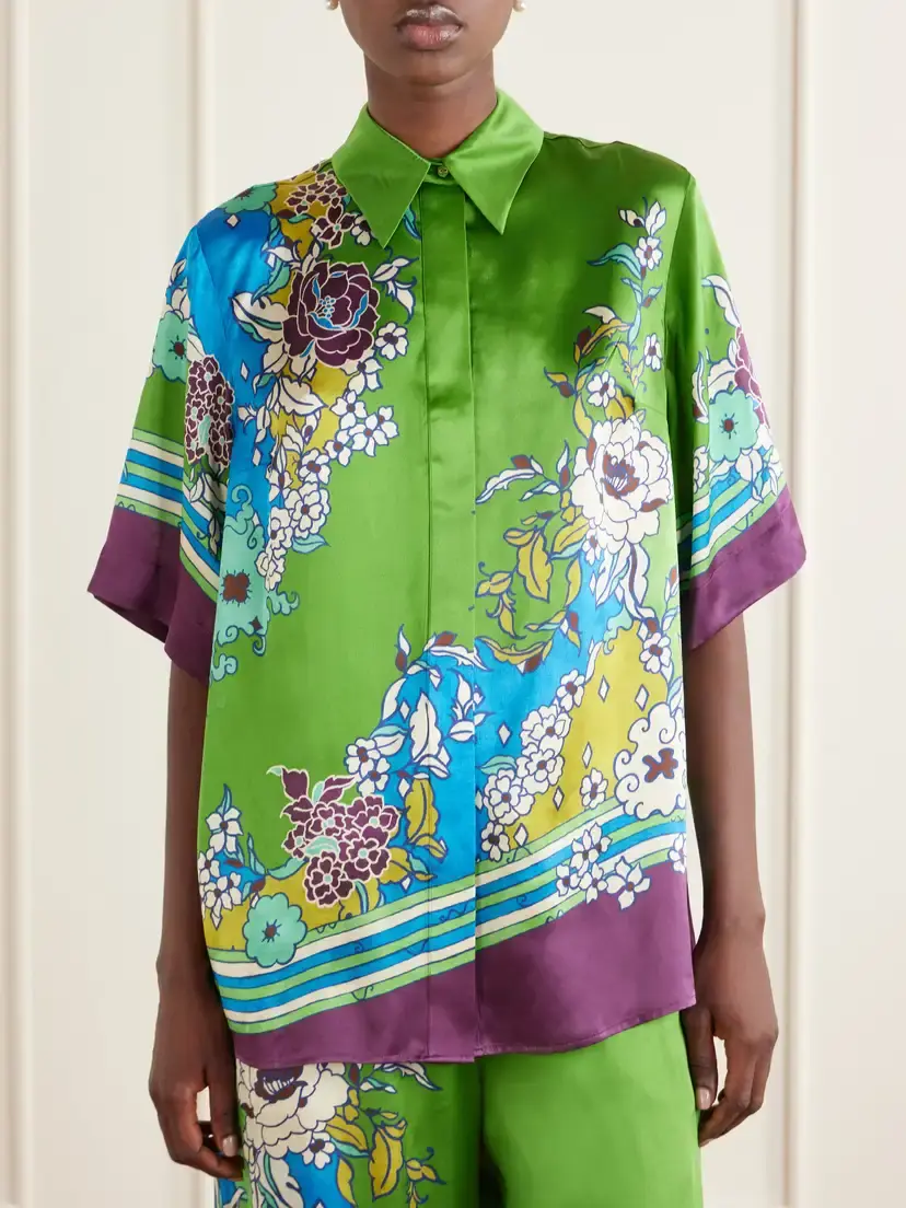 ALÉMAIS Nanci Printed Silk-satin Shirt | Thumbnail 3